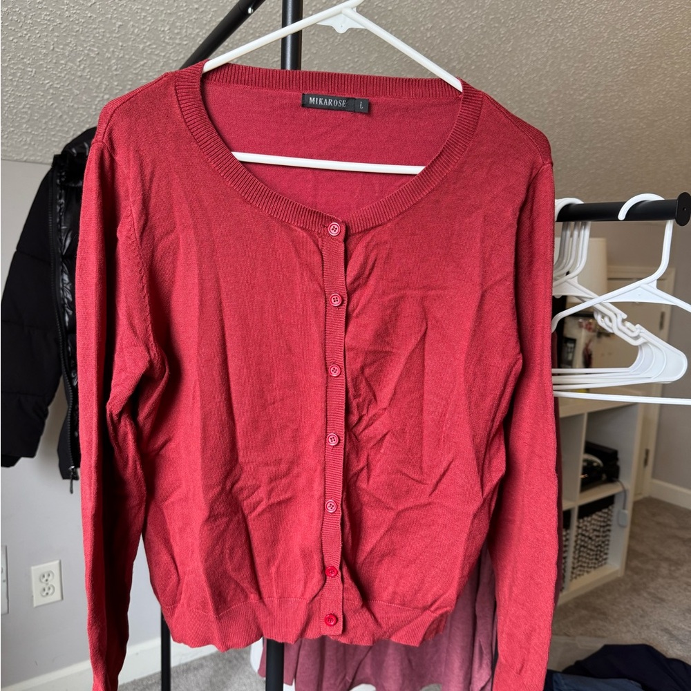 Mikarose Deep Red Knit Sweater